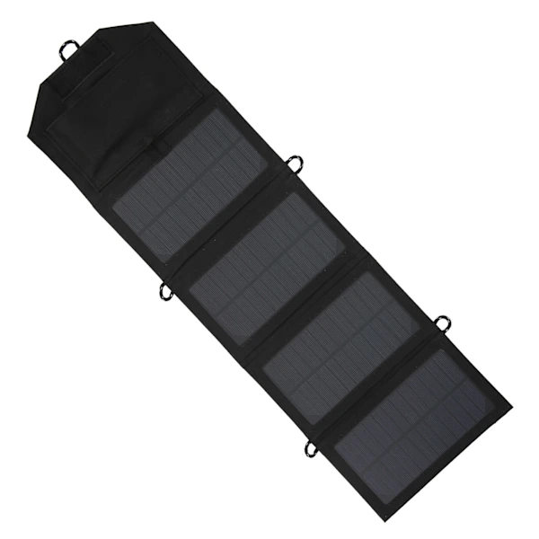 /EA/7,2W Sammenleggbart bærbart solcellepanel med USB-grensesnitt for telefonlading, svart