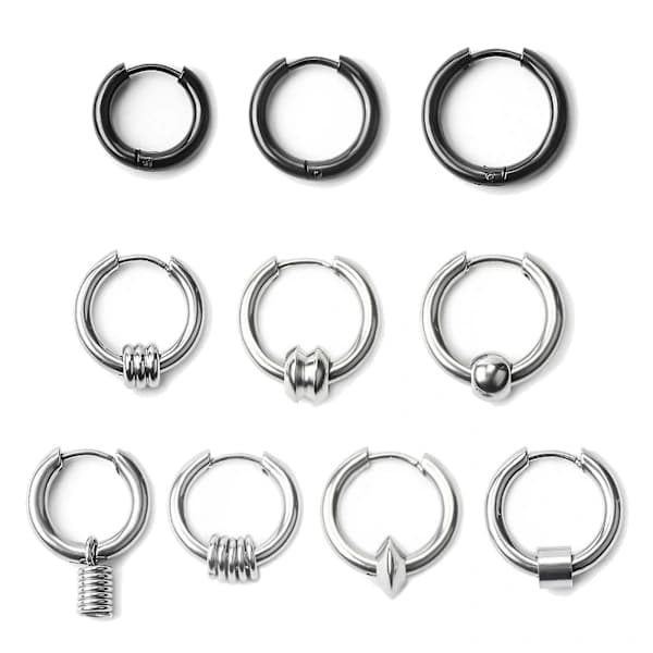 /EA/10 stk./sæt Hypoallergen bruskpiercing øreringe Tragus øreringe i rustfrit stål
