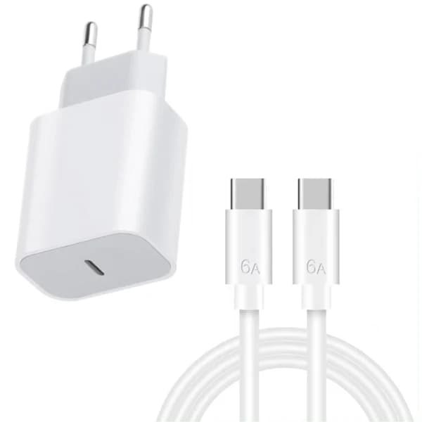 /EA/USB-C Hurtigoplader 20W + 2M Kabel – iPhone 15/16 & Android