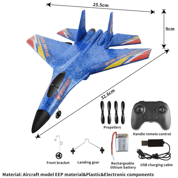 Gravity Glider, Gravity Glider, Glider fly til børn, Rc Airplane julegave Blå