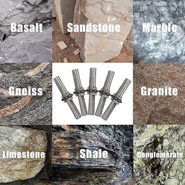 /EA/5 stk. Stenkile, Stenbrydningsværktøj, Elektrisk Hammer (18mm) 67 marmor + rustfrit stål