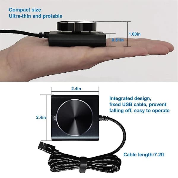 /EA/USB-volumkontroll tapsfri PC-datamaskin høyttaler volumkontrollknapp justerer digital kontroll wit