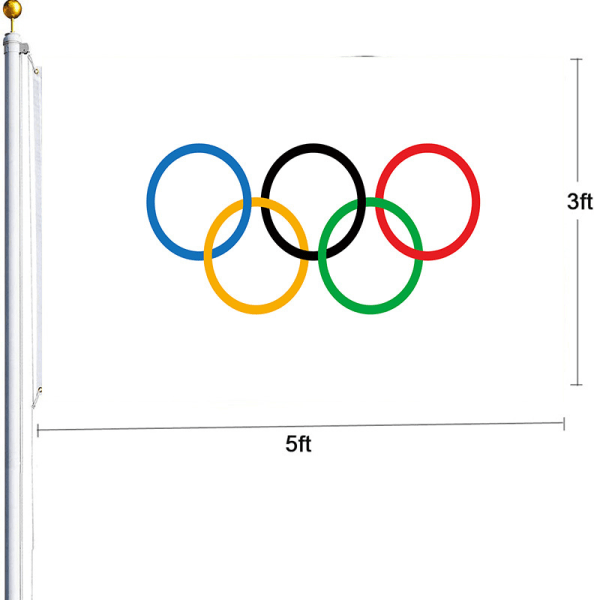 OS-flagga, Paris 2024 OS-flaggor, 150x90 cm Olympiska spelens flaggdekoration, OS-dekoration 2024, OS-flaggor 2024
