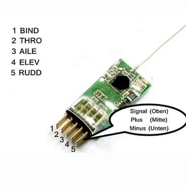 /EA/2.4GHz 4-kanals mottaker DSM2 Mini FULL RANGE +800m 4100x RC Fly