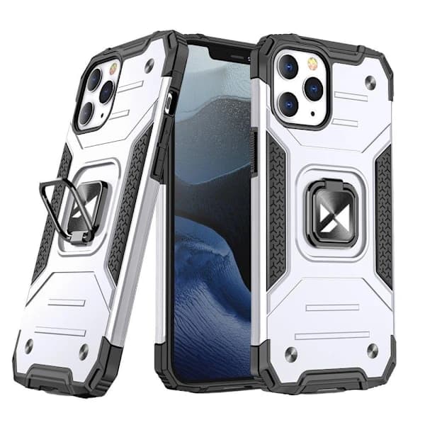/EA/Pansretui med skall + magnetfeste for iPhone 13 Ring Armor, sølv