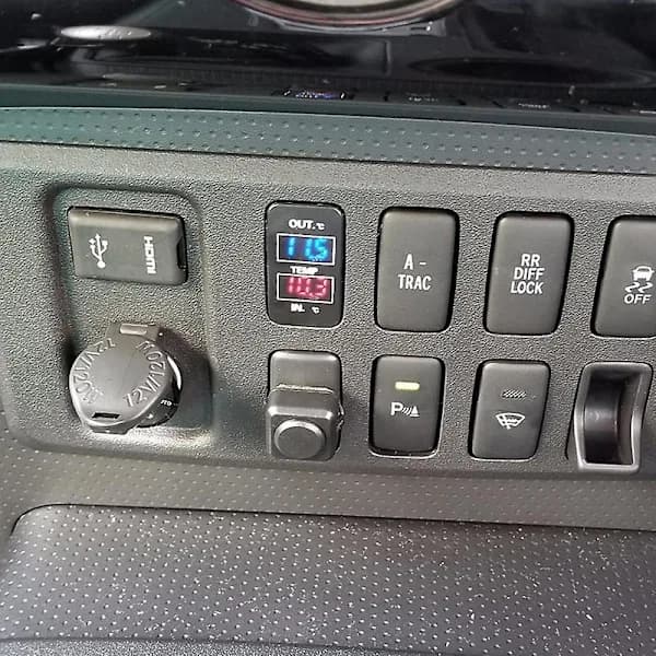 /EA/Dobbelt Temperaturdisplay Inden I og Uden For Bilen Dobbelt Temperatursensor til Prado Prius Sort