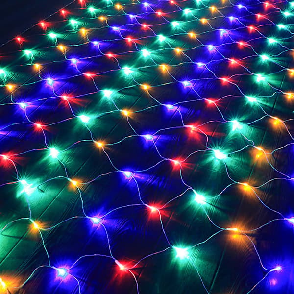 /EA/Farvede lyskæder, 192 LED-netlys 3M X 2M 8 Vandtætte