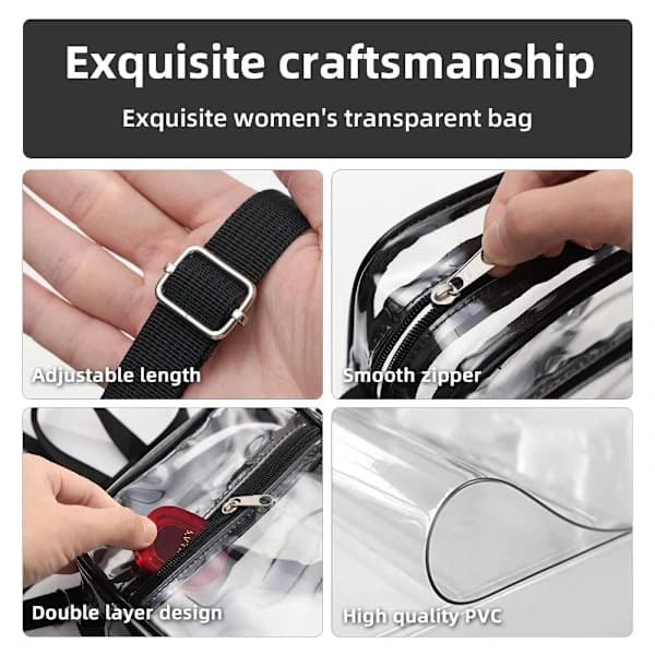 /EA/Axelremsväska Transparent Handväska BLÅ blå