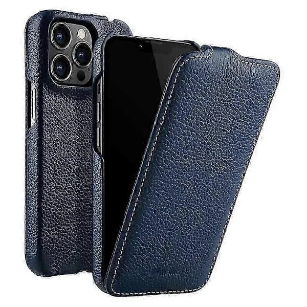 /EA/MELKCO Vertikalt Flip Cover til iPhone 12/12 Pro Ægte Læder+PC Litchi Tekstur Beskyttelse