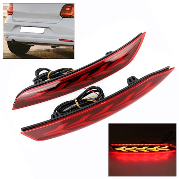 /EA/2 stk Baklys LED Bremselys 3 Funksjoner Bil Auto Lys Tilbehør