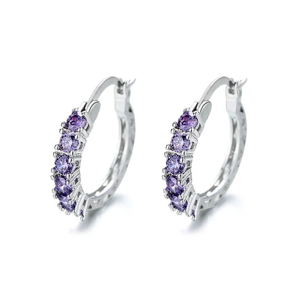 /EA/ Cubic Zirconia Creoler, lilla