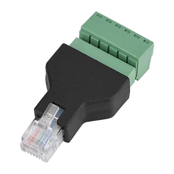 /EA/1 stk. RJ12 6P6C Han til 6-benet skrueterminaladapterstik til Ethernet