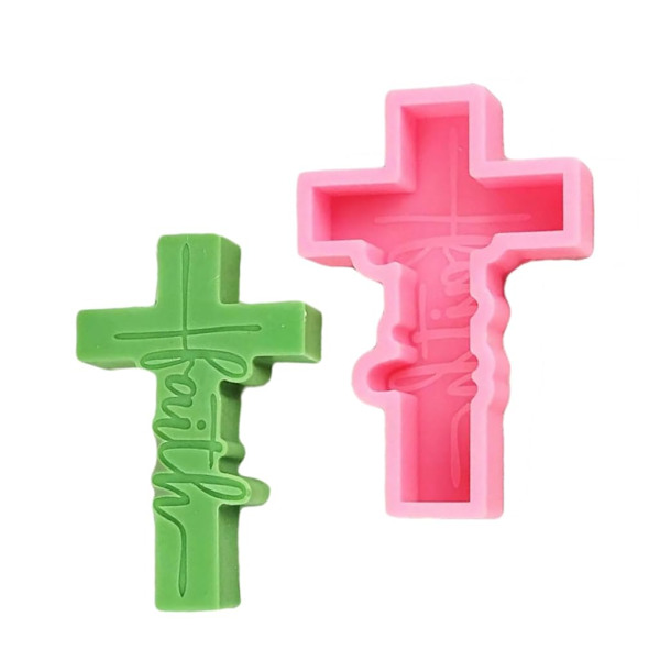 Silikonform Återanvändbar Gjutning Epoxi 3D Kors Ljustillverkning Halloween Silikon DIY 3D Hantverksform