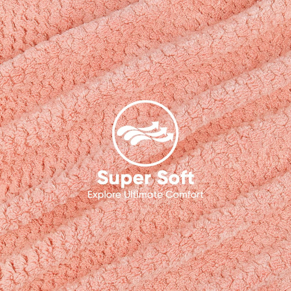 2-pack Stor Hårhandduk i Mikrofiber för Kvinnor, Rosa - Supermjuk, Snabbtorkande Turbaner för Långt, Tjockt, Lockigt Hår - Anti-frizz Wrap med Elastiskt Band Pink 2pcs