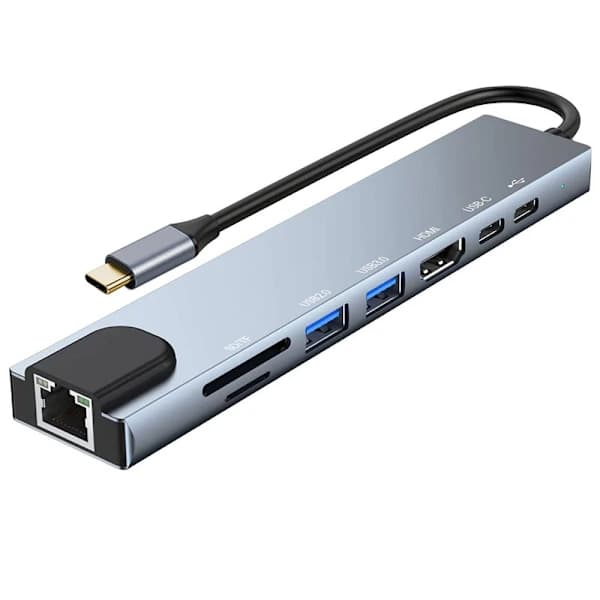 /EA/8-i-1-hub med USB-C til HDMI & Ethernet