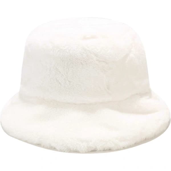 /EA/Vinterfårfällshatt, fluffig varm hatt för kvinnor och män, vit