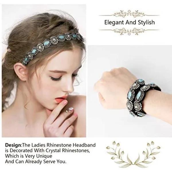/EA/6-pack Rhinestone Elastiska Hårband Bohemia Elastiska Hårband w