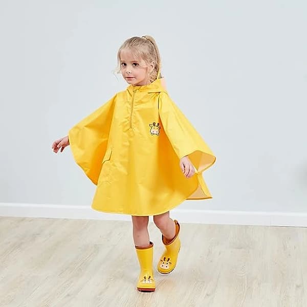 /EA/ Unisex Barn Regnkappe Lett Vanntett Flatterende Regnponcho