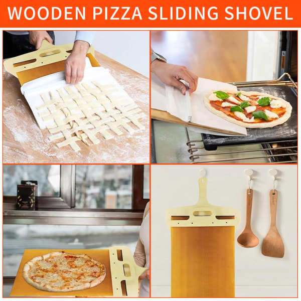 Glidande pizzaskal, magic non-stick pizzaöverföringsreglage med handtag, supersmart pizzaspatel, ett bra tillbehör för pizzaugn