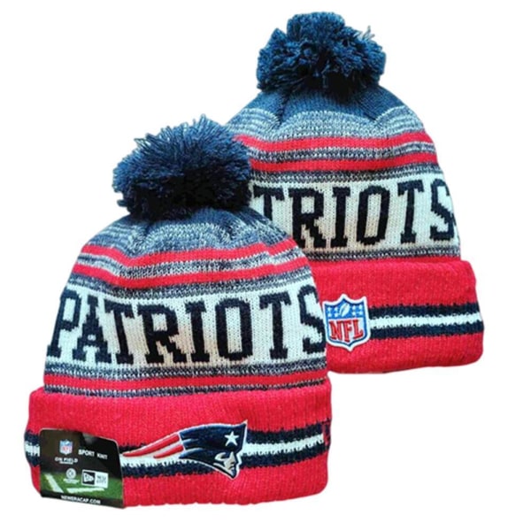 NFL Aldult Unisex American Football Sport Strik Beanie Hat Fleeceforet En størrelse passer til de fleste New England Patriots