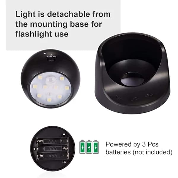 /EA/Utendørs LED-spotlight, Utendørs spotlight med bevegelsessensor, Trådløs