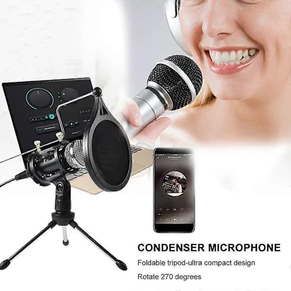 /EA/USB Mikrofon Kondensatormikrofon med Stativ og for PC Karaoke