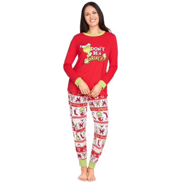 Grinchen som stal julen Män Kvinnor Merry Grinchmas Unisex Fleece Pyjamas Set Kvinnor S