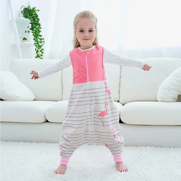 /EA/Babysovepose med fødder til piger og drenge, vinter, efterår, uden ærmer
