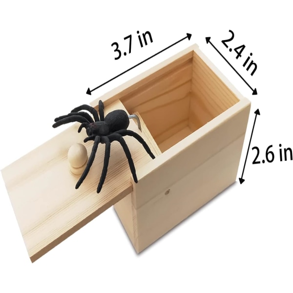 Spider Scare Prank Box,Handgjord Fun Joke Scarebox Toy, Uppsluppen WoodenScare Box 4 st