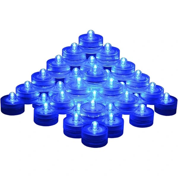 /EA/Sett med 12 vanntette LED-lys dykkerlys vanntette telys