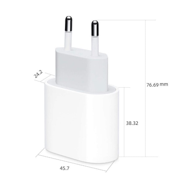 Apple 20 W usb-c-strømadapter vit