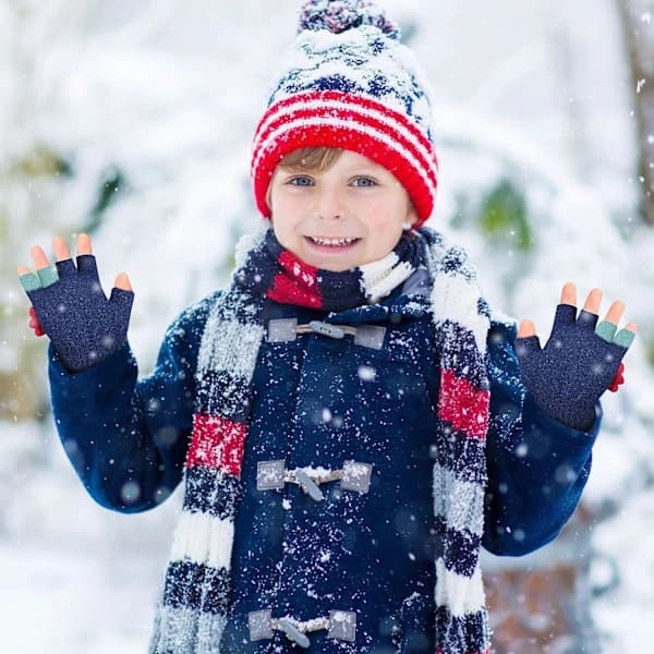/EA/2 par (3-8 år) Barn Vinter Fingerløse Hansker Barn