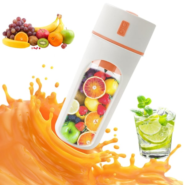Handhållna blandare med sugrör - Uppladdningsbara fruktjuicer med 6 blad - Multifunktionella handhållna blenders med låg ljudnivå Green