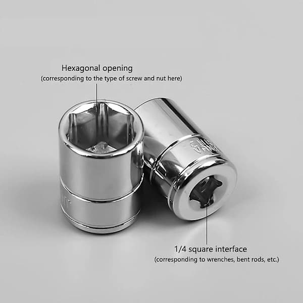 /EA/1/4\" Socket Adapter Sett med Høy Bæreevne Selvlåsende Glir Ikke Lett