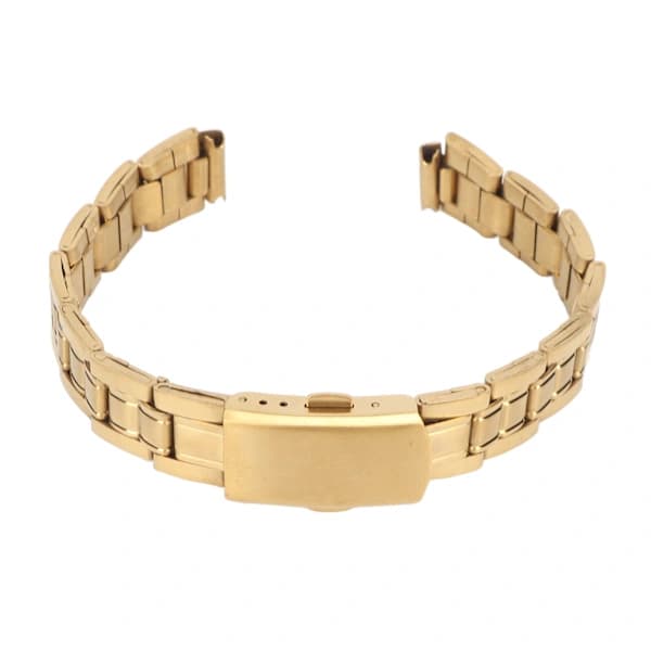 /EA/Urrem i rustfrit stål Quick Release Dobbeltlås Spænde Udskiftning af metalurrem til mænd Kvinder Guld 14 mm/0,55 tommer
