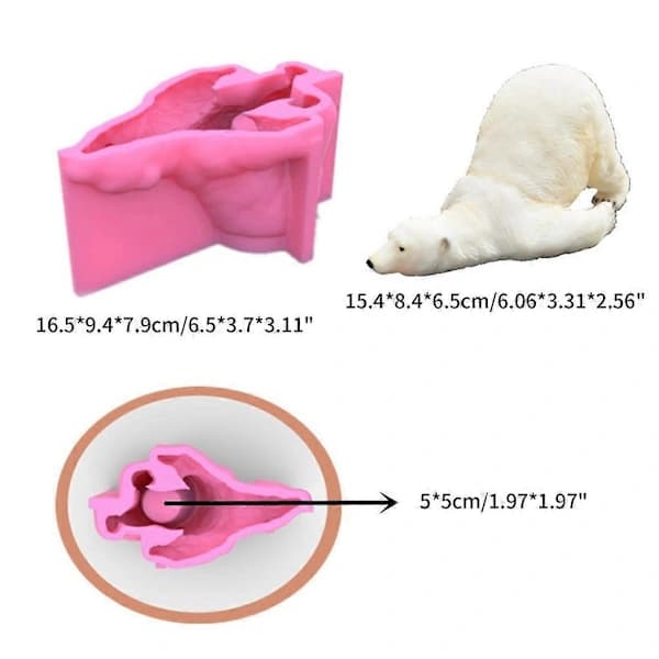 /EA/Arktisk bjørnformet betongform DIY blomsterpotteformer silikonsementform
