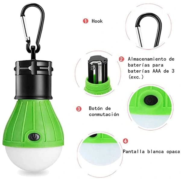 /EA/Blå Camping Lanterne, Bærbar LED-Lyslampe, LED Campinglampe
