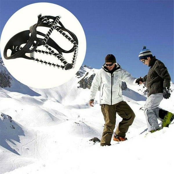 Snow Anti Slip Ice Grippers For Støvler Sko Grips Spikes Stegjern Stegjern Utendørs Vandring Silikon tunn sektion