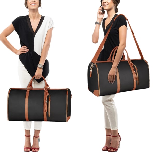 Vikbar resväska, hängande kläder resväska med stor kapacitet, hopfällbar duffelväska för resor White