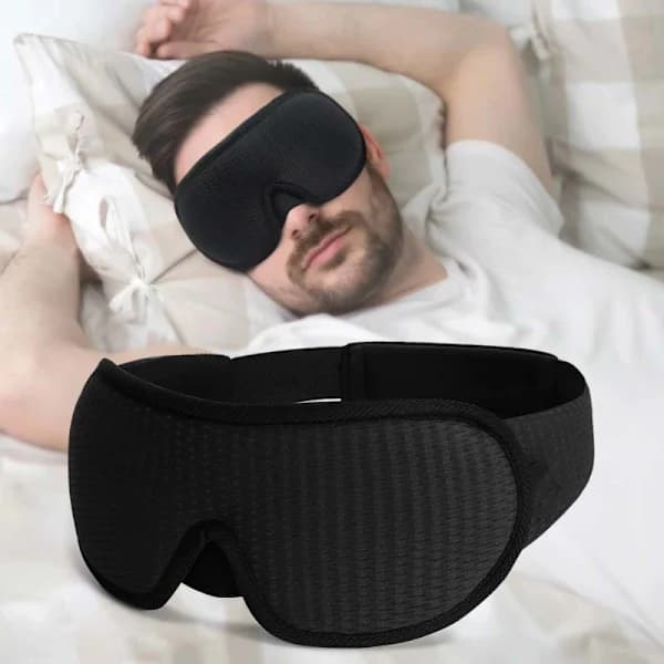 2 kpl 3D Stereo Unimaskit - 100% Pimennykseen, Ei silmänpainetta Musta 2kpl
