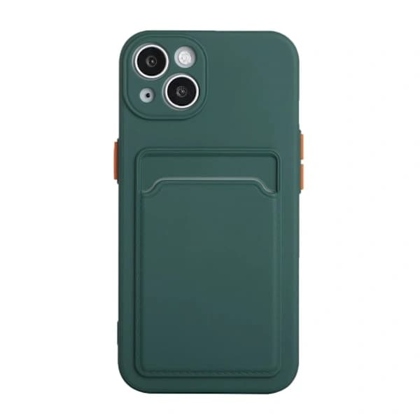 iPhone 13 Kuori Korttitaskulla Tummanvihreä