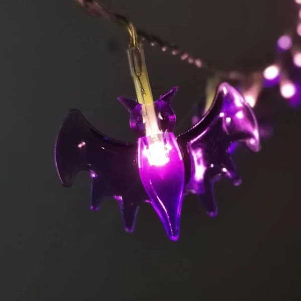 /EA/Halloween Dekorative Lys, 20 stk. LED Spindel Bat Spøgelse Solcellelampe