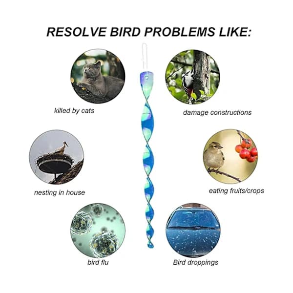 /EA/12-pak reflekterende fugleafskrækningsmidler, reflekterende vindspiral, Ref