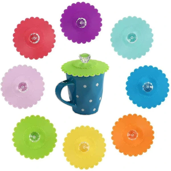 /EA/8-pack Silikonkopplock, Livsmedelsklassad Silikon Dricksglaslock, Glaslock