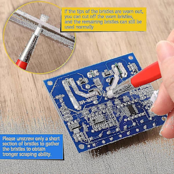 /EA/4 stk./sæt Rustfjerningsbørste Glasfiber / Messing / Stål / Nylon Børste Børsteform Klokkedele Poler