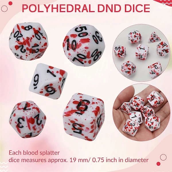 /EA/14 Blodstænk Terninger til RPG DND Rollespil Terningespil
