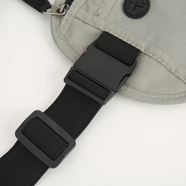 /EA/Grå, 28 cm professionel flad taljetaske - Med RFID-beskyttelse -
