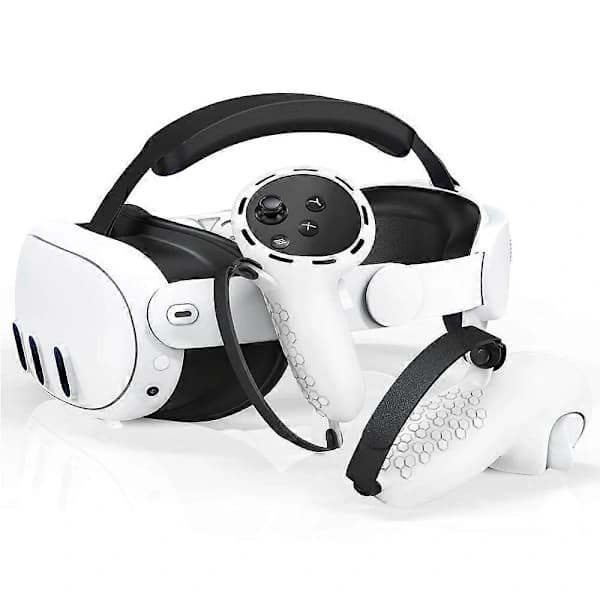 1 Par Silikondeksler for Meta Quest 3/3S Touch Controller Beskyttende Grepsdeksel med Stropper - Hvit Multicolor White