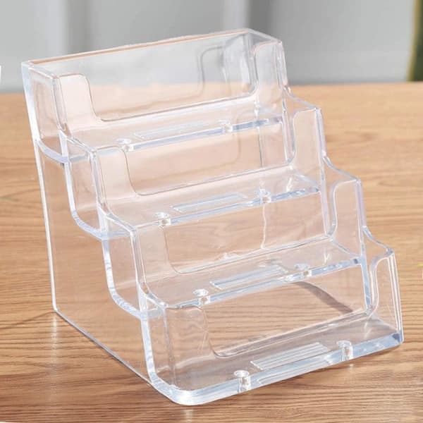 /EA/ 2 stk. transparente visittkortholdere i akryl, 4 rom