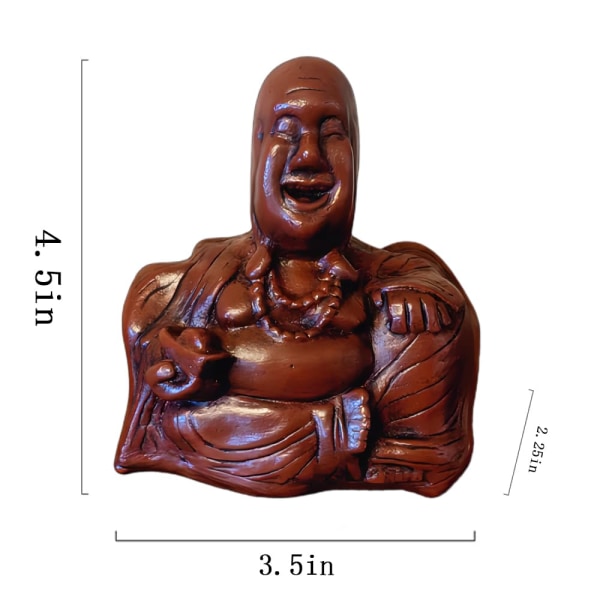 Buddha Flip, långfingerstaty av skrattande Buddha gjord av harts, roliga presenter till vänner 1 st